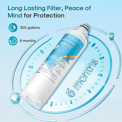 ICEPURE Alkaline BORPLFTR50 Refrigerator Water Filter Replacement for Bosch Ultra Clarity Pro 11032531, 12033030, BORPLFTR55, 12028325, 11025825, B36CT80SNS, WFC100MF, WFS200MF, Enhances PH, 3Pack
