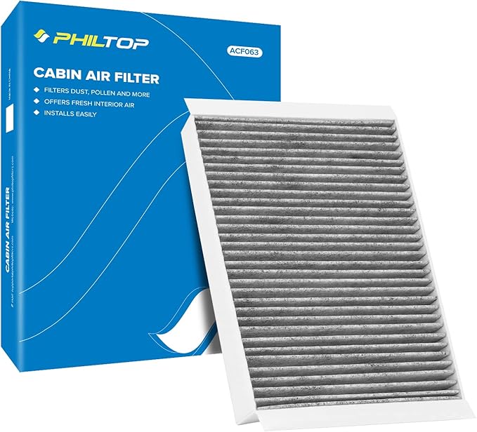 PHILTOP Cabin Air Filter w/Activated Carbon, Compatible with CF12152 Ford Mustang 2015-2026, Carbon Filter Up Dust Pollen Odor