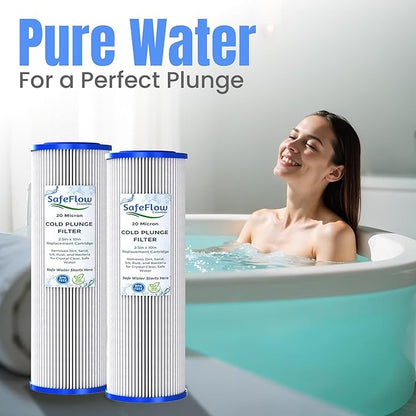 10in Ice Bath Chiller Filters 20 Micron 10" x 2.5" Water Filter Replacement Cartridge – Fits Ice Pod Cold Plunge Water Chiller, Cold Plunge Filters, Water Filter for Cold Plunge