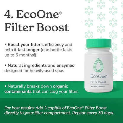 Deep Clean Kit by EcoOne | Comes with Spa & Hot Tub Filter Cleaner, Pipe Cleaner, Hot Tub Shell Cleaner, & Filter Boost | All-Natural, Chlorine-Free, & Fragrance-Free Spa Cleaners | Deeply Cleans