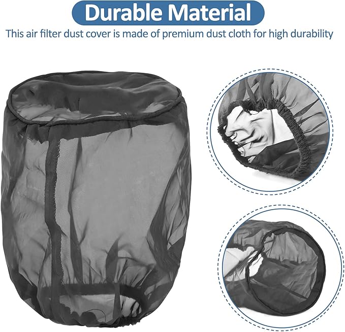 Universal Air Filter Cover, Air Filter Protective Cover Black Car Cold Air Filter Dustproof for High Air Intake Filters (S)