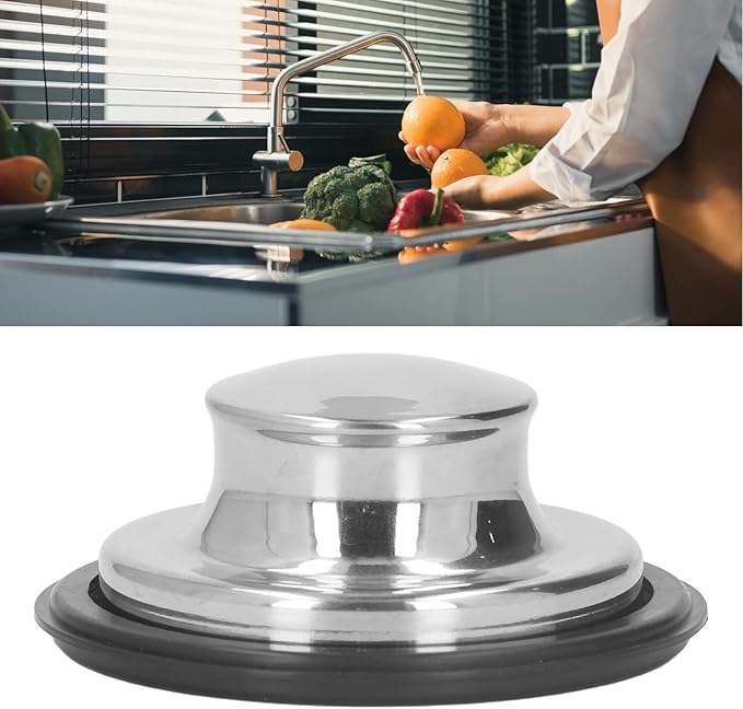 Kitchen Sink Stopper, Odorless Sink Plug Cover, Stainless Steel Garbage Disposal Stopper, Stopper for Sink Drain Filter, Fine Production Process, 86mm Outer Diameter