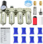 1/2" NPT Industrial Grade 4 Stage Air-Dryer-for-Compressor, Air-Compressor-Water-Separator-System for Plasma Cutter and Paint Spray,2Filter&2Dryer System.Manual Drain