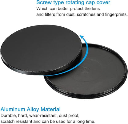 PATIKIL 77mm Lens Cap, Camera Lens Cap Cover Universal Front Metal Lens Filter Stacks Cap Protective Case for 77mm Camera Circular Polarizing Fader ND Filter, Black