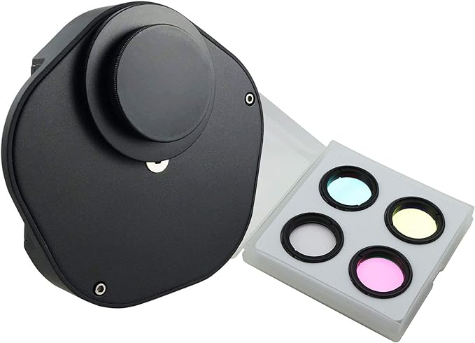 Astromania 1.25" Multiple 5-Position Filter Wheel for Telescope - with LRGB Filter Set