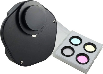 Astromania 1.25" Multiple 5-Position Filter Wheel for Telescope - with LRGB Filter Set