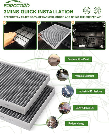 1Pcs HEPA Cabin Air Filter and 1Pcs Engine Air Filter Fit for Palisade 2020 2021 2022 2023 2024 2025 2026 Replacement CA11943 97133-S8000 HAC-46207LB Accessories