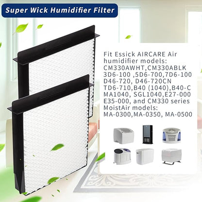 1040 Essick Humidifier Wick Filter for AIRCARE Air Humidifier B23 DP3 B40 B40-C 3D6-100 5D6-700 7D6-100 B23-710 B23-810 D46-720 CM330 500 700 3000 series Fit MoistAir models: MA-0300 MA-0500 - 4 Pack