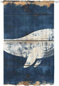 Sheer Curtains 108 Inches Long, Ocean Whale Blue Semi Sheer Curtains Light Filtering Window Treatment, Summer Sea Vintage Wooden Grain Privacy Voile Drapes for Living Room Bedroom 52x108 Inch
