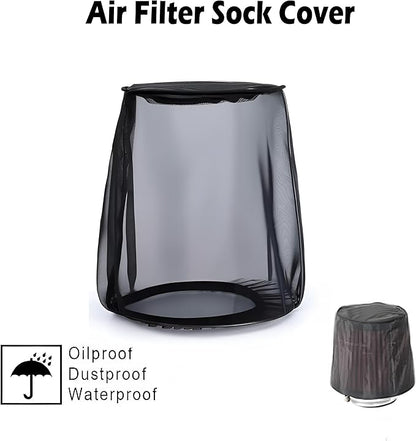 Air Filter Cover for Car Cold Air Intake Filter Cover Wrap Dustproof, Air Intake Filter Sock Cover for Harley Touring, Universal for High Flow Air Intake Filters (2 X S)