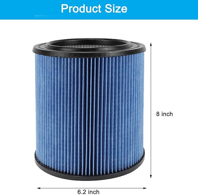 MZY LLC 2 Pack 17907 Cartridge Filter for Craftsman Shop Vacs 5 to 20 Gallon, 3-Layer Pleated 9-17907 Wet/Dry Fine Dust Filter