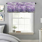 Kitchen Valances for Window, Retro Lavender on Farm Wood Grain Light Filtering Rod Pocket Valance Curtain, Watercolor Purple Flowers Short Curtains Window Topper for Bedroom Living Room 42x12in