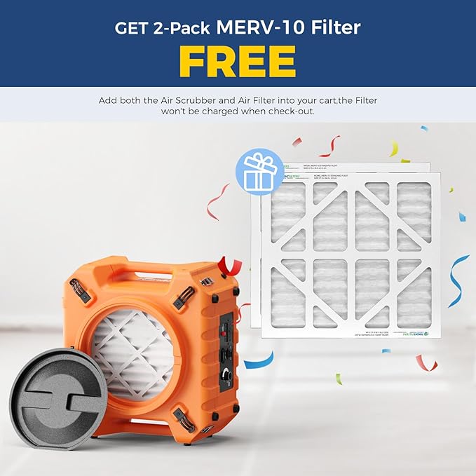 ALORAIR Air Scrubber | UV-C Light | Professional 3-Stage Filtration Negative Machine Air Purifier | HEPA Scrubber up to 750 CFM | Water Damage Restoration for Air Cleaner | PureAiro HEPA Pro 970