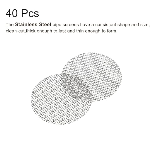 MECCANIXITY Pipe Screen Stainless Steel Screens, 1/2 Inch (12.7mm) Diameter for Pipe Filter, Pack of 40