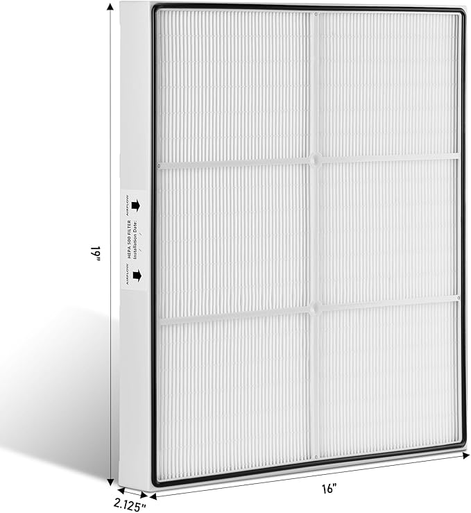 F321 Air Filter 16 x 19 x 2 Replacement Filter Compatible with Dri-Eaz DefendAir HEPA 500 Air Scrubber (Model F284) and 500cfm Air Clean Air Purifier -1Pack