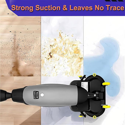 Floor Polisher Commercial, Dual-Brush Rotary Floor Scrubber, Lightweight Electric Floor Cleaner, 360° Rotating Head, Wet Dry Floor Cleaner for Offices & Schools White