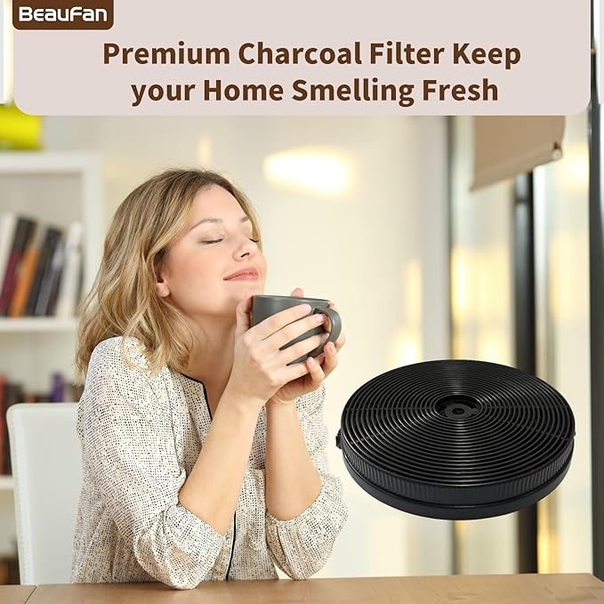 4 Set CFK1-TM Carbon Charcoal Filter Compatible with Cosmo Range Hoods UMC30, UC30, UMC36, UC36, Also Fit Tieasy USGDCF-G, JOEAONZ YYCF02 & FIREGAS CC170 Models