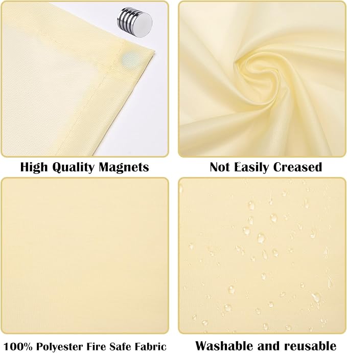 4 Pcs Fluorescent Light Covers - Classroom, Office 4 x 2 Feet Flame Retardant Magnetic Covers for Ceiling Lights Filters (Warm Yellow)