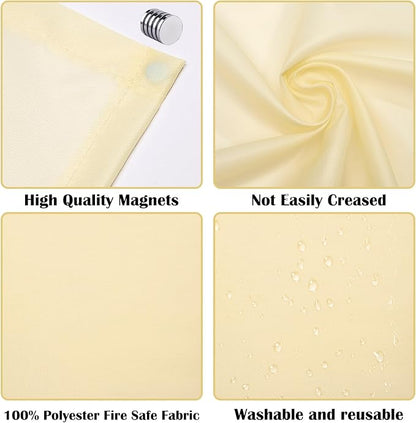 4 Pcs Fluorescent Light Covers - Classroom, Office 4 x 2 Feet Flame Retardant Magnetic Covers for Ceiling Lights Filters (Warm Yellow)