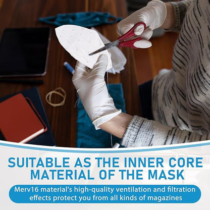 Merv 16 Filter Material, 5.24 Ft² Cut to Fit Air Vent Filters for Clean Living Basic Dust and Pet Dander Pollen Smoke for Home Ac HVAC, Efficiency Breathable DIY Design