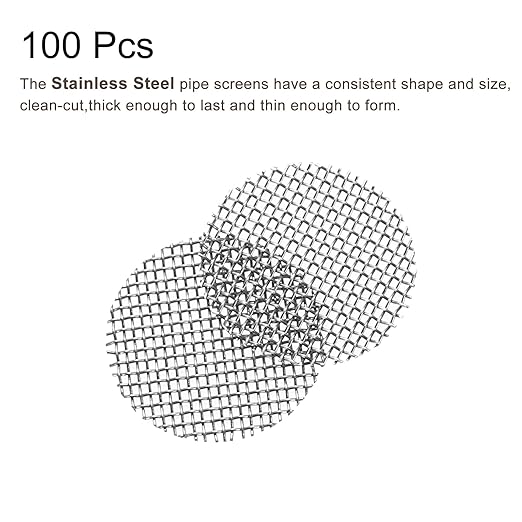 MECCANIXITY Pipe Screen Stainless Steel Screens, 3/8 Inch (9.5mm) Diameter for Pipe Filter, Pack of 100