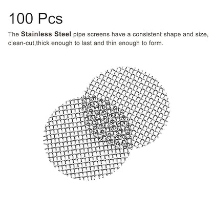 MECCANIXITY Pipe Screen Stainless Steel Screens, 3/8 Inch (9.5mm) Diameter for Pipe Filter, Pack of 100