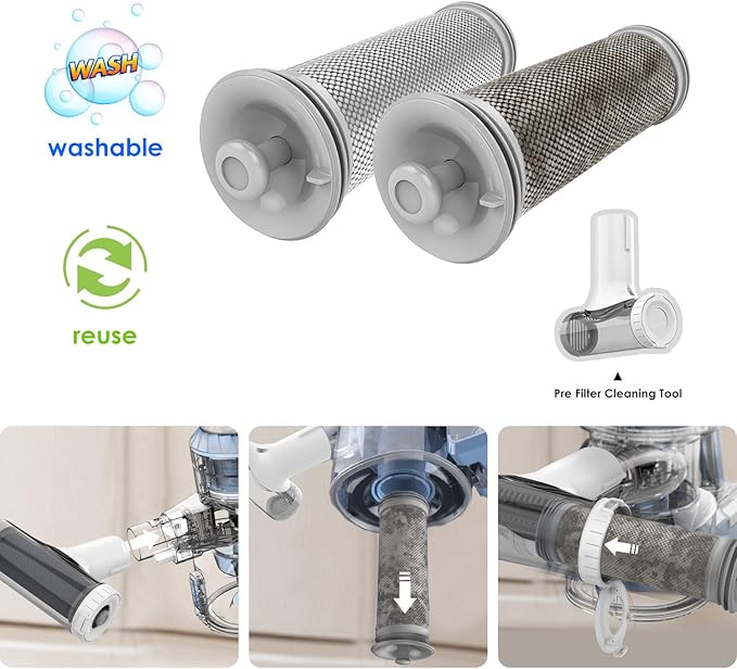 Tineco Filter Replacement Kit with 2 Pre-Filters and 1 HEPA Filter, Kit for A10 & A11 & S10 & S11 Series Vacuum Cleaner