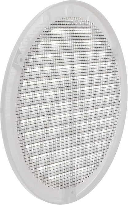 Vent Systems 6" Inch (Opening Dimensions) - Pack of 2 - White Soffit Vent Cover - Plastic Round Air Vent Grille - Built-in Mesh Screen - HVAC Register Louver for Bathroom, Home, Kitchen