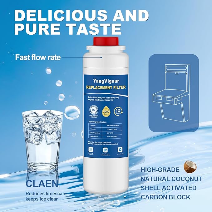 Water Filter Replacement Compatible with Elkay 51300C Water Filter, Compatible with EzH2O Filter, 51299C, 55898C, High Capacity 3000 Gallon (3 PACK)