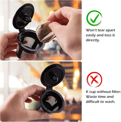 Disposable Paper Coffee Filters, Keurig K Cup Paper Filters for Keurig Single Brewer Reusable Cups, K-cup Coffee Pods, Fits All Brands Reusable K Cups (150)