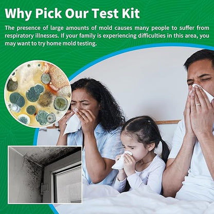 Mold Test Kit for Home -12 Simple Mold Test kit,Test HVAC System,Surfaces & Indoor Air Quality,DIY Mold Detector at Home,Includes Detailed Mold Identification Guide,air Tester