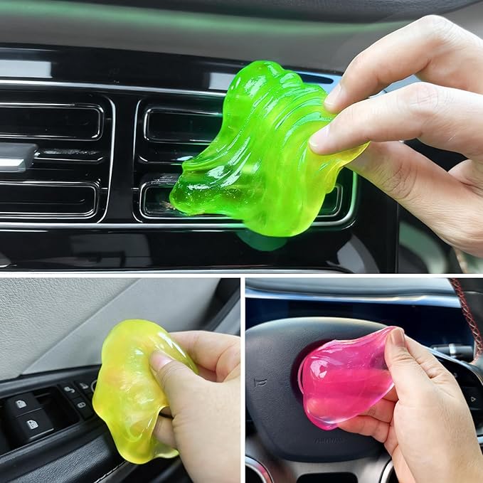 Car Cleaning Gels 3 Pack, Clean Putty Dust Cleaner Kit, Auto Detailing Tools Cleaning Putty Car Interior Cleaner, Keyboard Cleaner, Cleaning Slime Car Cleaning Supplies Gift for Men Women, 240g
