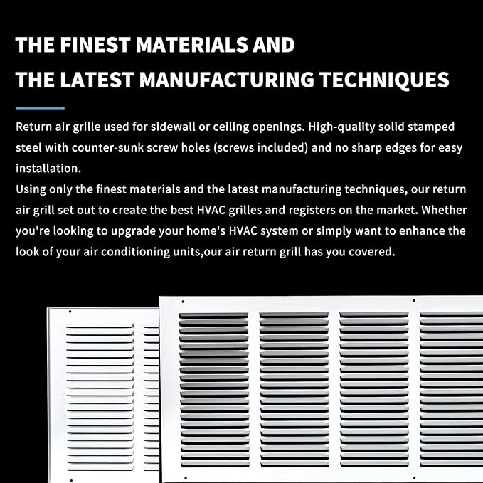 30x14 Return Air Grille(Duct Opening Size),Air Return Vent Cover,Flat Vent Cover,Rejillas De Aire Acondicionado Para Casa,Return Air Grilles,Outer Dimensions:31.75"Wx15.75"H(30"W x 14"H, Duct Opening)