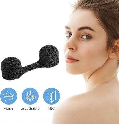 100 Pieces Nose Plug Filter Disposable Nose Dust Filters Bulk Sponge Nostril Filters for Spray Tanning Welding Dust Allergies Dust Construction Areas (Black)
