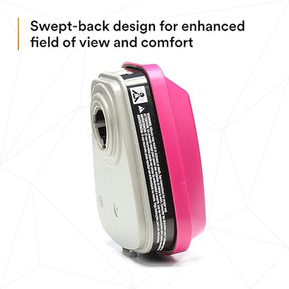 3M 60921 P100 Respirator Cartridge/Filter, NIOSH Approved, 1 Pair, OV/P100, Helps Protect Against Organic Vapors, Asbestos, Silica, and Particulates, Painting, Chemical Clean-up, Maintenance