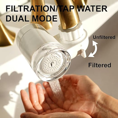 Filterbaby Skincare Filter 2.0, Bathroom Sink Filter Faucet for Skin Care, 99.9% Chlorine Removal - 0.000001 mm Carbon Fiber, Clinically Tested, Skin Hydration in 2 Weeks -(Pearlescent White)