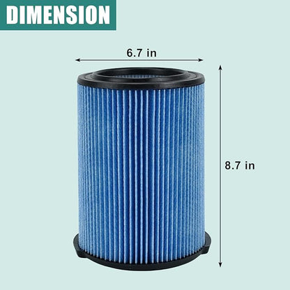 2 Pack VF5000 Wet/Dry Cartridge Replacement Filter for 5-20 Gallon Vacuums WD1450 WD0970 WD1270 WD09700 WD06700 WD1680 WD1851 RV2400A