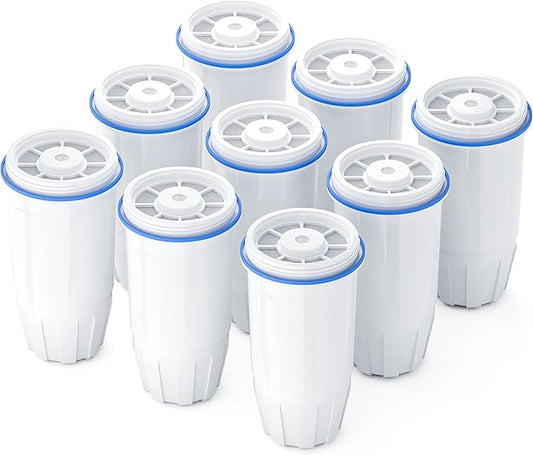 BOGDA 9 Pack Water Filter Replacement, 5-Stage Compatible with Zero Pitcher and Dispenser, Fit for ZR-001, ZR-017, ZR-004, etc.