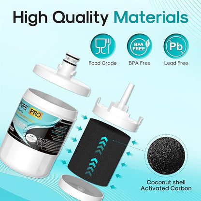 ICEPURE PRO 5231JA2002A NSF401&473&53&42 Certified Refrigerator Water Filter Replacement for LG LT500P, GEN11042FR-08, ADQ72910911, ADQ72910901, ADQ72910907, Kenmore 9890, 469890, LFX25974ST, 3PACK