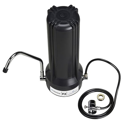 Home Master TMJRF2-BK Jr F2 Jr F2 Multi-stage Countertop Water Filter System, 500 gallon replaceable, Filters Fluoride Chlorine Chemicals Pesticides and more up to 93%