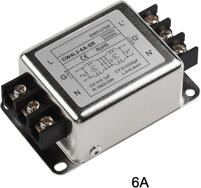 Single-Phase 2-Stage Power Supply Filter Anti-interference With Alloy Shell For CW4L2 Models Electrical And Electronic Equipment(6A)