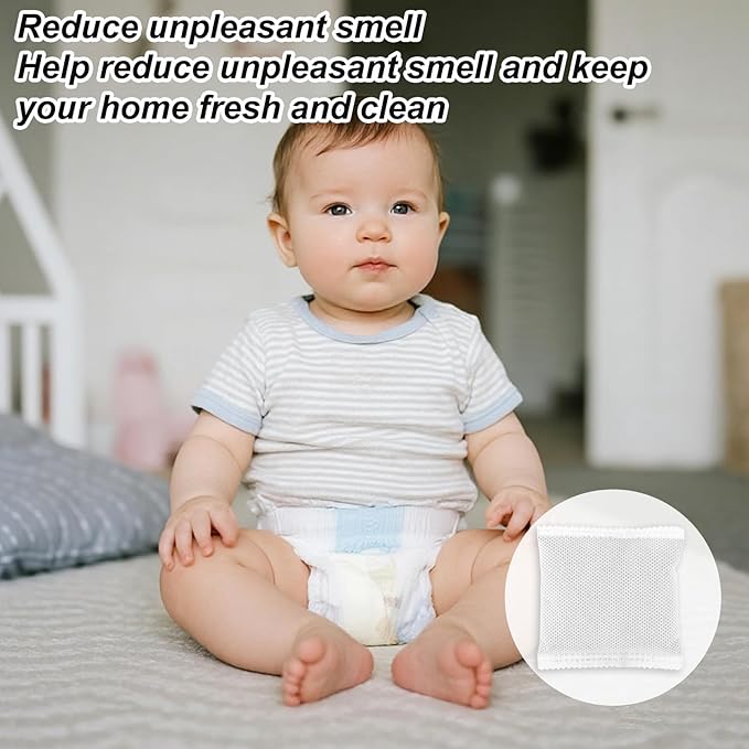 12pcs Carbon Filter Refills for Playtex Diaper Genie, Activated Charcoal Deodorizer Odor Absorber Replacement for Diaper Pail Closet Shoe Cabinet & Trash Can (20g)