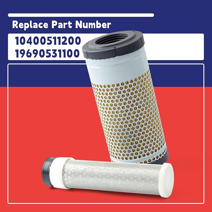 10400511200 19690531100 Inner and Outer Air Filter Element Combo Replacement for Mahindra Tractor Parts Accessories 2815 HST 3616 Gear 4WD