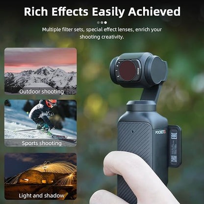 BRDRC Pocket 3 ND CPL Filters Set, 3 Pack - CPL + Black Mist Filter 1/4 + ND2-32 Magnetic Lens Filter for DJI Osmo Pocket 3 Creator Combo Camera Accessories - Can be Stacked