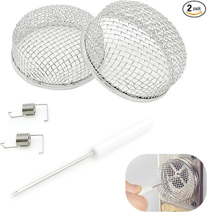 Shakas 2 PCS RV Furnace Vent Screen, Stainless Steel Stove Flying Insect Protection Barrier Mesh Cover, Multi-purpose Conversion Accessory for Do-therm Suburban RV Camper (Silver)