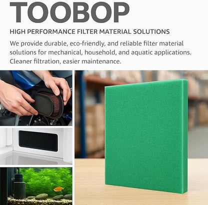 Universal Foam Air Filter Material Sheet – 14" x 17" x 5/8", 65 PPI Green Fine Foam – Reusable, Washable, Trim-to-Fit Air Filter for Motorcycle, ATV, UTV, Dirt Bike, Small Engine, HVAC, Aquarium