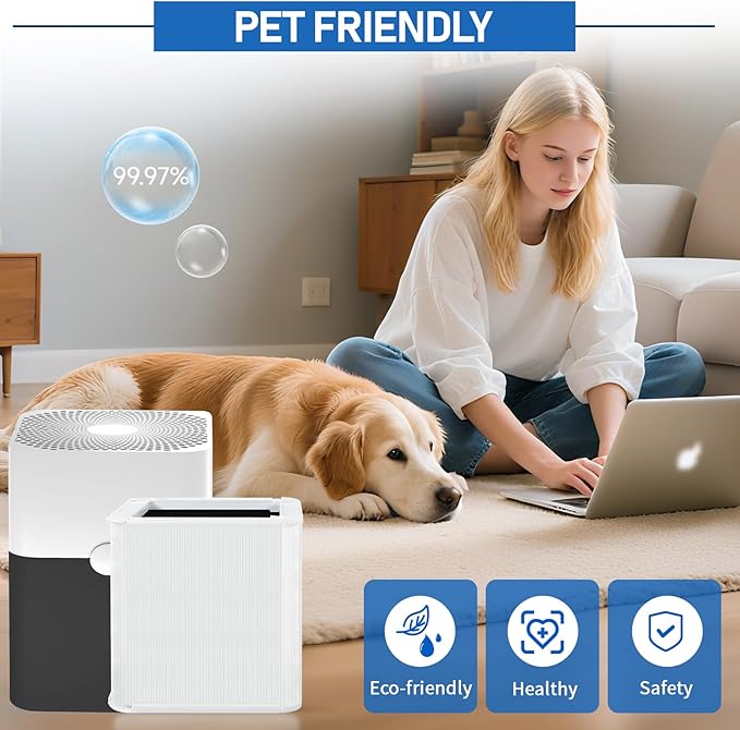 211+ Replacement Filter 2 Pack, Compatible with Blue Pure 211+ Air Purifier, 2-Stage Filtration System with H13 True Filter and Activated Carbon, for Home Bedroom Use, Collapsible Air