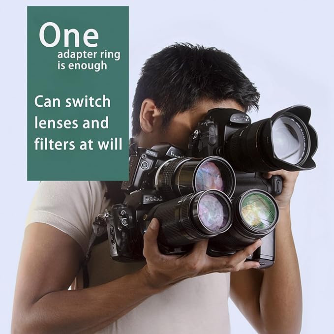 82mm Lens to 62mm Camera Lens Adapter 82mm to 62mm Step Down Ring Adapter Ring for All Brands of UV ND CPL, with Premium Lens Wiping Cloth 2 Pack (82mm-62mm)