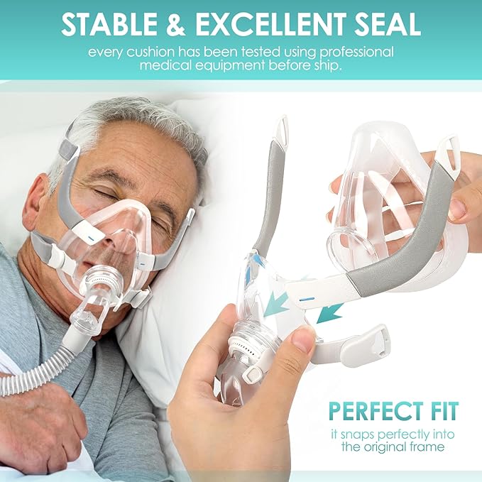 AirFit F20 Replacement Mask Cushion Set Small - Includes Small Mask Cushion, Headgear, Frame & Clips - F20 Full Face Masks Accessories Supplies(S)