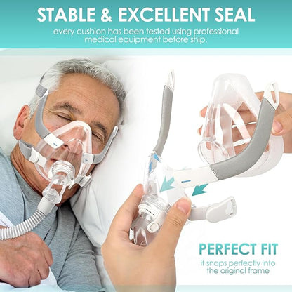 AirFit F20 Replacement Mask Cushion Set Small - Includes Small Mask Cushion, Headgear, Frame & Clips - F20 Full Face Masks Accessories Supplies(S)